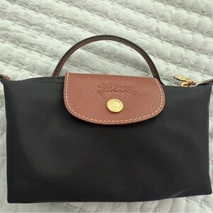 Longchamp Black and Brown Mini Bag